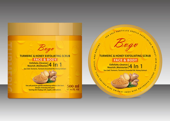 Turmeric Essential Oil Exfoliating Shower Gel Sea Salt Body Scrub Yellow